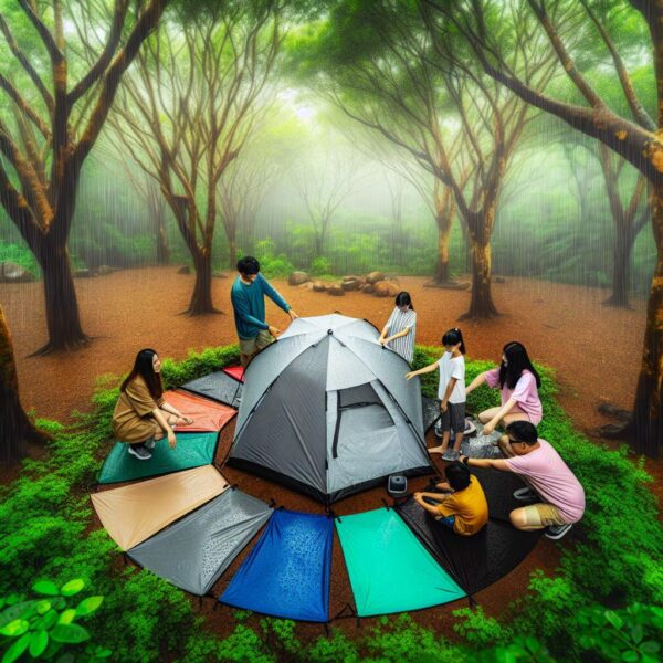 Camping sous la pluie: rester sec et à l'aise